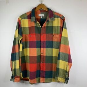 100% cotton, multi color plaid flannel button down shirt boho cabincore